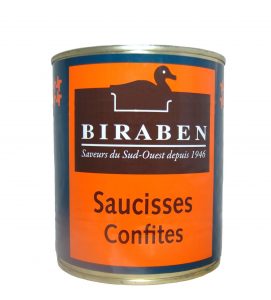 Saucisses de porc confites, boite 765grs