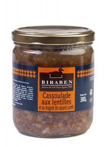 Cassoulade aux lentilles et au magret de canard confit, bocal 380grs