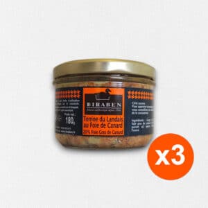 Lot de 3 bocaux 180g - Terrine du Landais au Foie de canard
