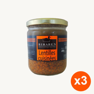 Lot de 3 bocaux 400g – Lentilles cuisinées