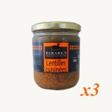 Lot de 3 bocaux 400g – Lentilles cuisinées