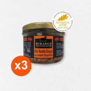 Lot de 3 bocaux 180g - Pâté recette basque