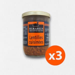 Lot de 3 bocaux 770g – Lentilles cuisinées