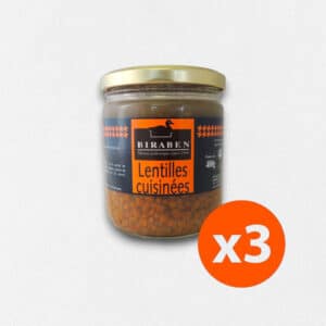 Lot de 3 bocaux 400g – Lentilles cuisinées
