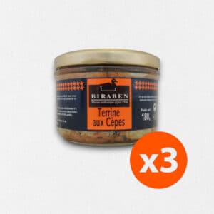 Lot de 3 bocaux 180g - Terrine aux cèpes