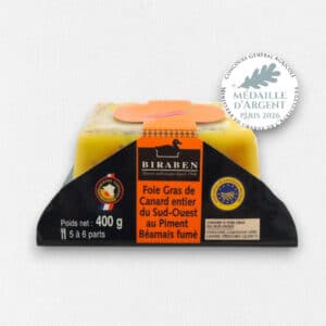 Terrine de foie gras de canard entier mi-cuit IGP Sud Ouest au piment Béarnais fumé - 400g