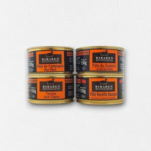 Lot de 4 boites 130g - Pâté basque, gascon, campagne et terrine aux cèpes