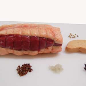 roti de canard gras fourré au foie gras